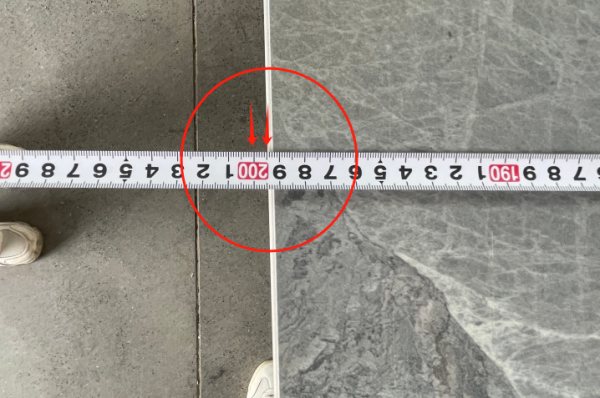 Measuring a ceramic tabletop